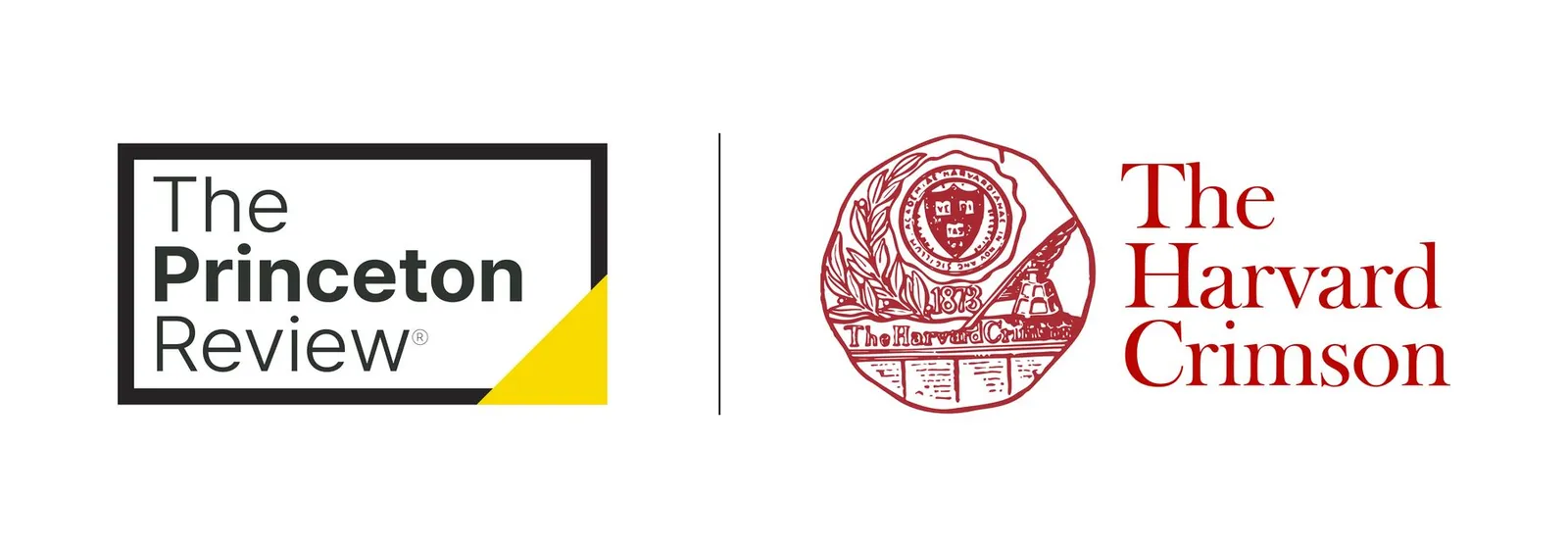 The Princeton Review와 The Harvard Crimson 로고가 나란히 놓인 파트너 배너